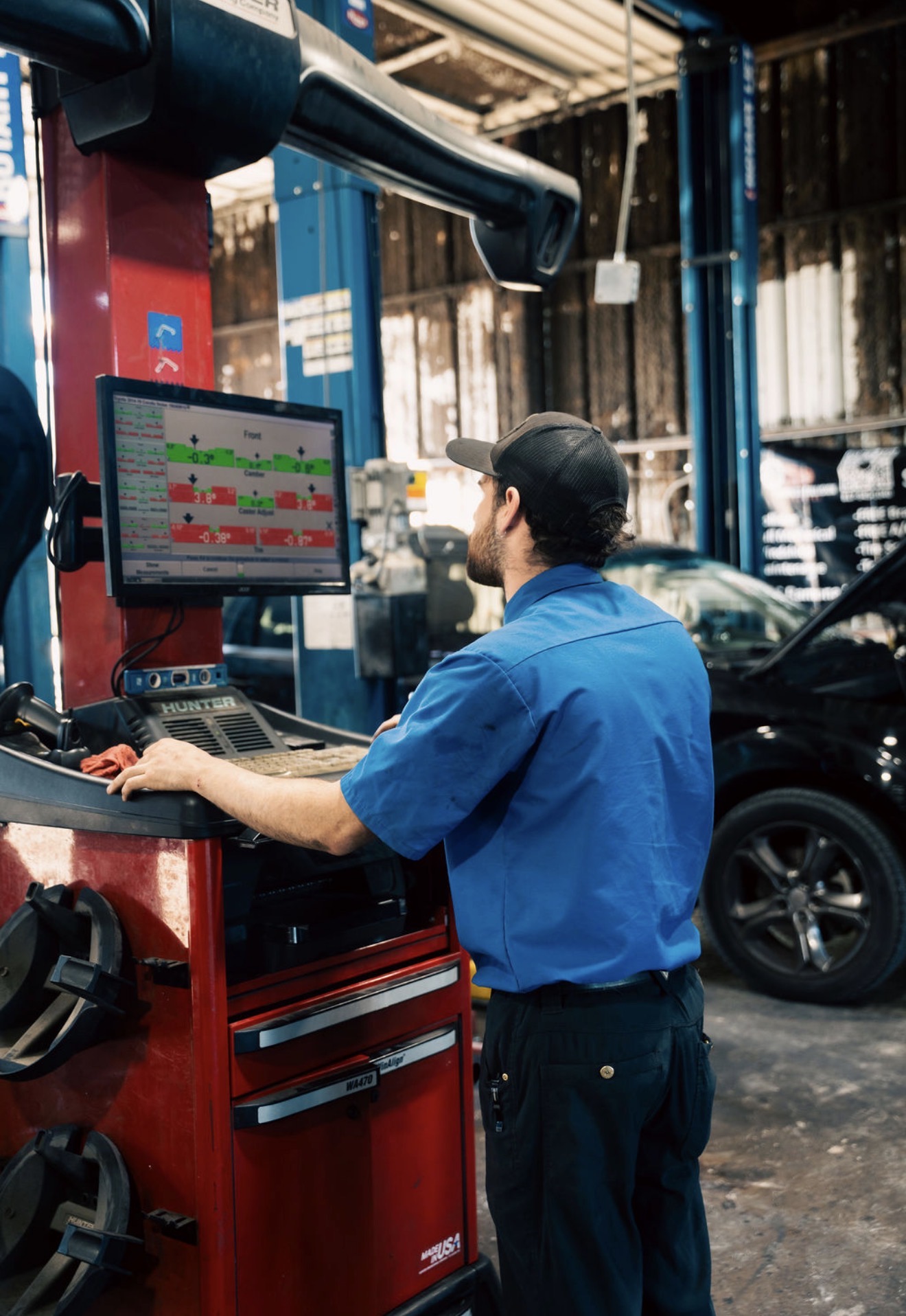 Vehicle service in the shop